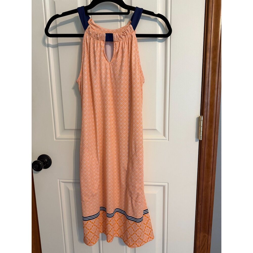 Cabana Life Woman's Orange Print Halter Mini Dress size S